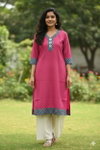 SI 309 Art Silk Jacquard Work Kurti Wholesale Clothing Distributors In India